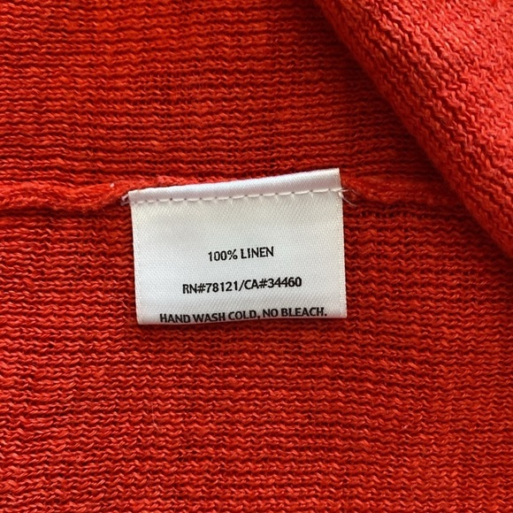 Eileen Fisher 100% Linen Bright Red Cardigan Size XS - Picture 5 of 11